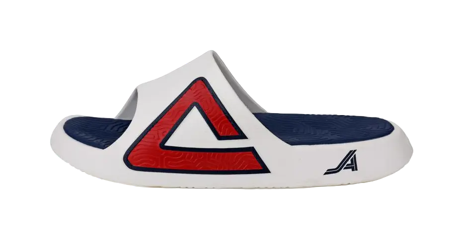 PEAK Taichi Classic Slippers - Slip-Resistant, Cushioned Slide Sandals - Unisex Beige/Navy Blue