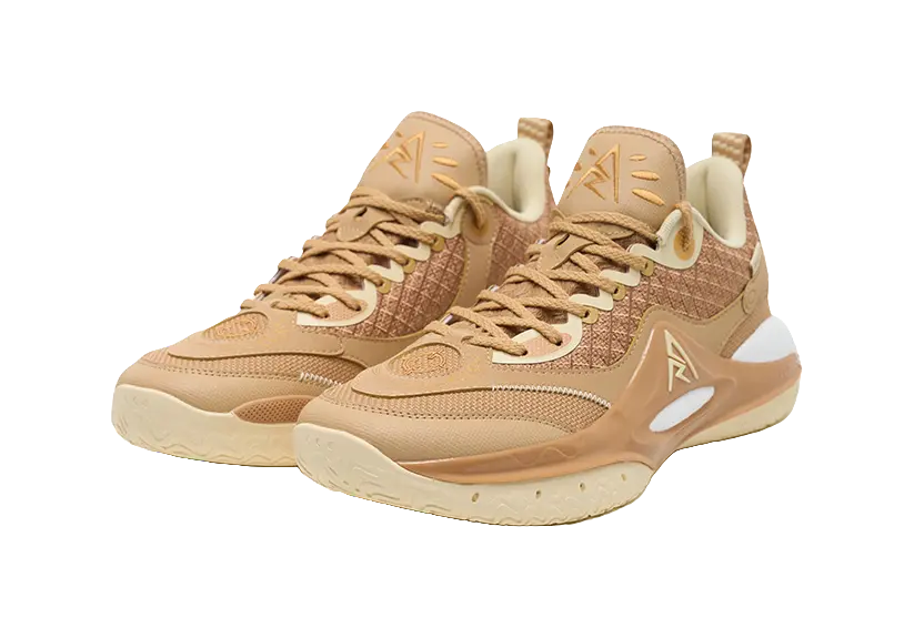 RIGORER Rieves 2nd Gen Basketball Shoes Mens Low Top Light Khaki/Oat Milk - Image 3