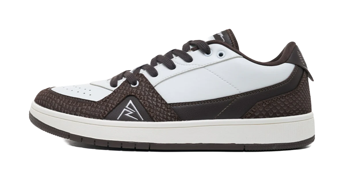 RIGORER Reaves Slip Resistant Breathable Abrasion Resistant Low top Thin Sole Skateboard Shoes Mens White Brown - Image 2