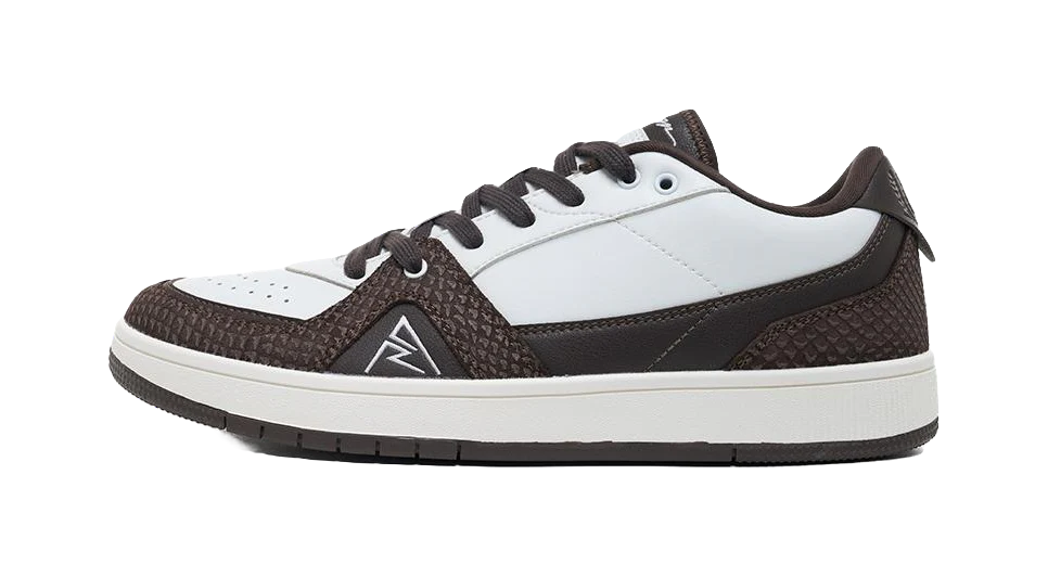 RIGORER Reaves Slip Resistant Breathable Abrasion Resistant Low top Thin Sole Skateboard Shoes Mens White Brown - Image 3