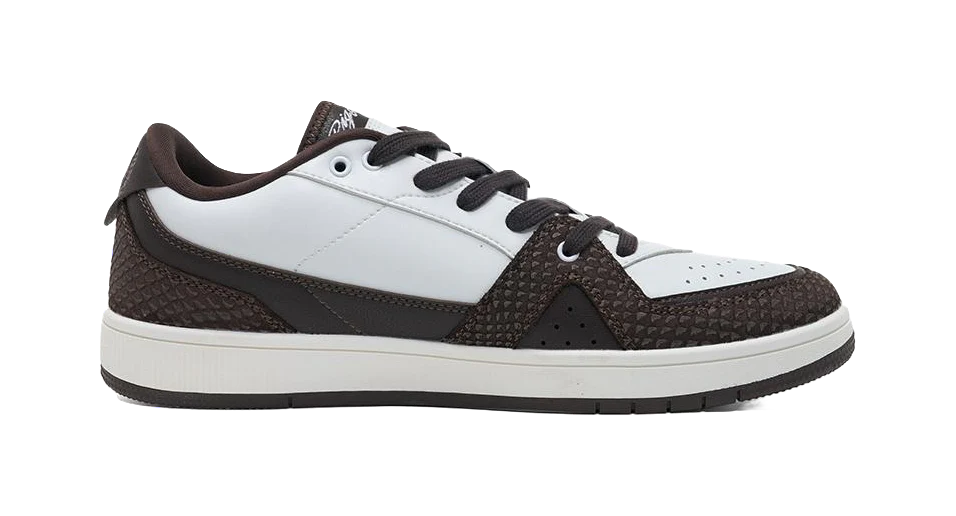 RIGORER Reaves Slip Resistant Breathable Abrasion Resistant Low top Thin Sole Skateboard Shoes Mens White Brown - Image 4