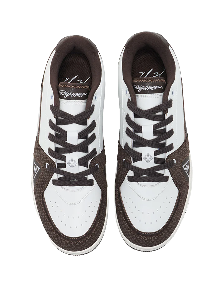 RIGORER Reaves Slip Resistant Breathable Abrasion Resistant Low top Thin Sole Skateboard Shoes Mens White Brown - Image 7