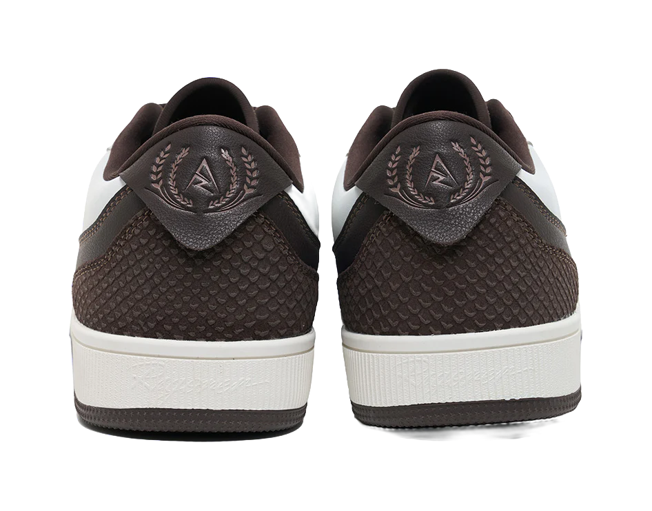 RIGORER Reaves Slip Resistant Breathable Abrasion Resistant Low top Thin Sole Skateboard Shoes Mens White Brown - Image 8