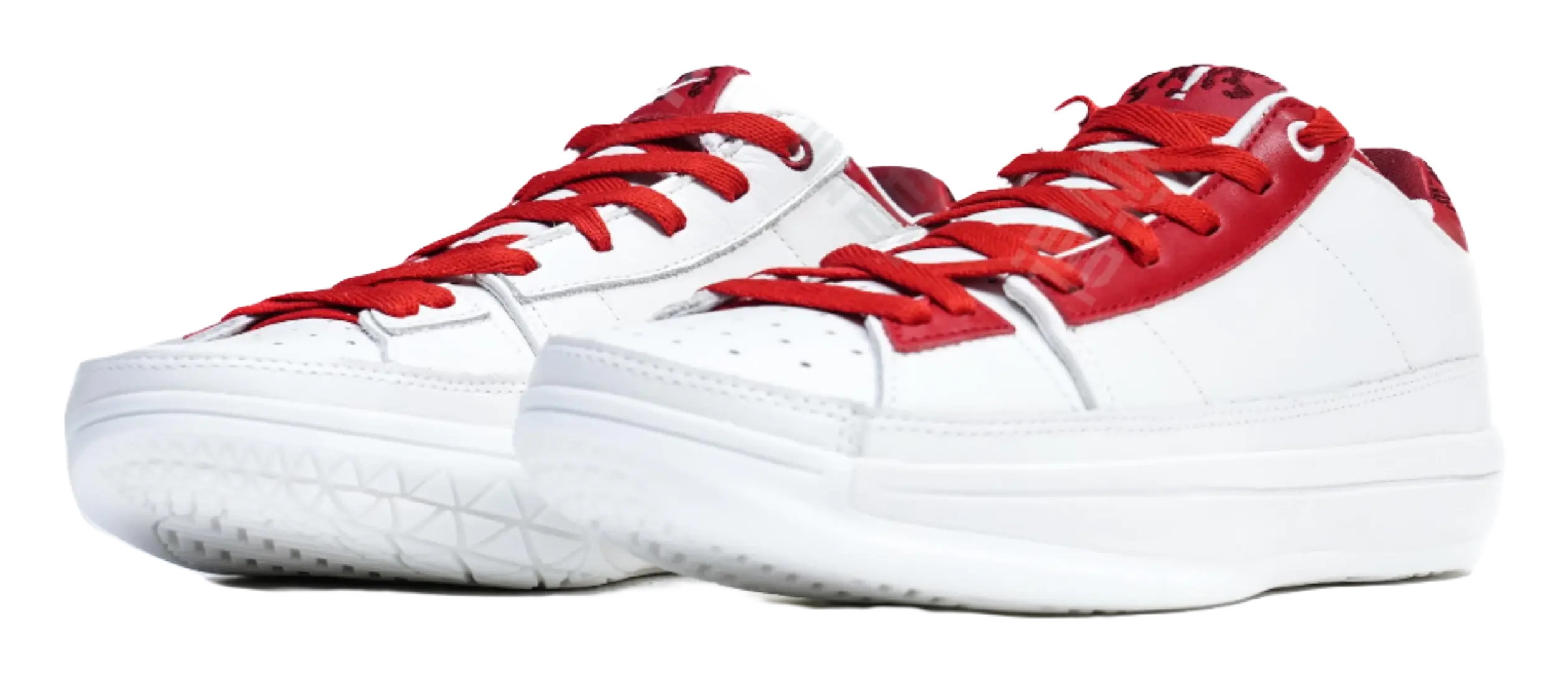 Serious Player Only Low Top Basketball Shoes - Unisex White/Red - Image 3
