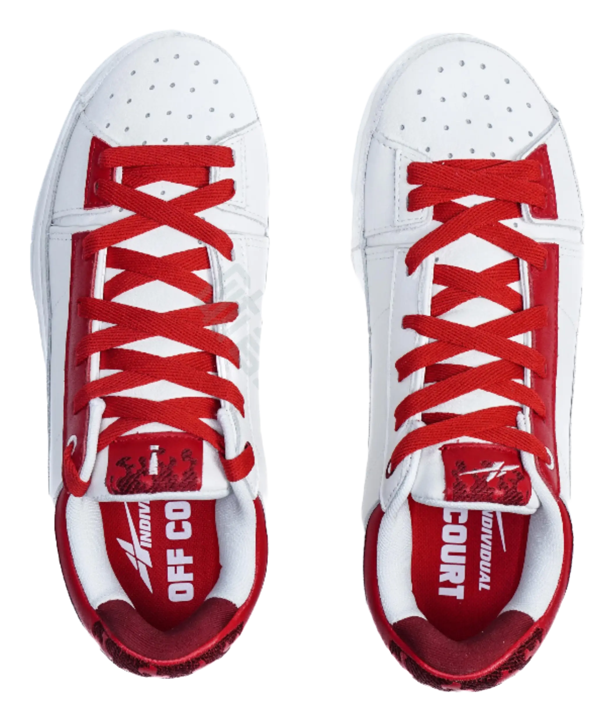 Serious Player Only Low Top Basketball Shoes - Unisex White/Red - Image 4