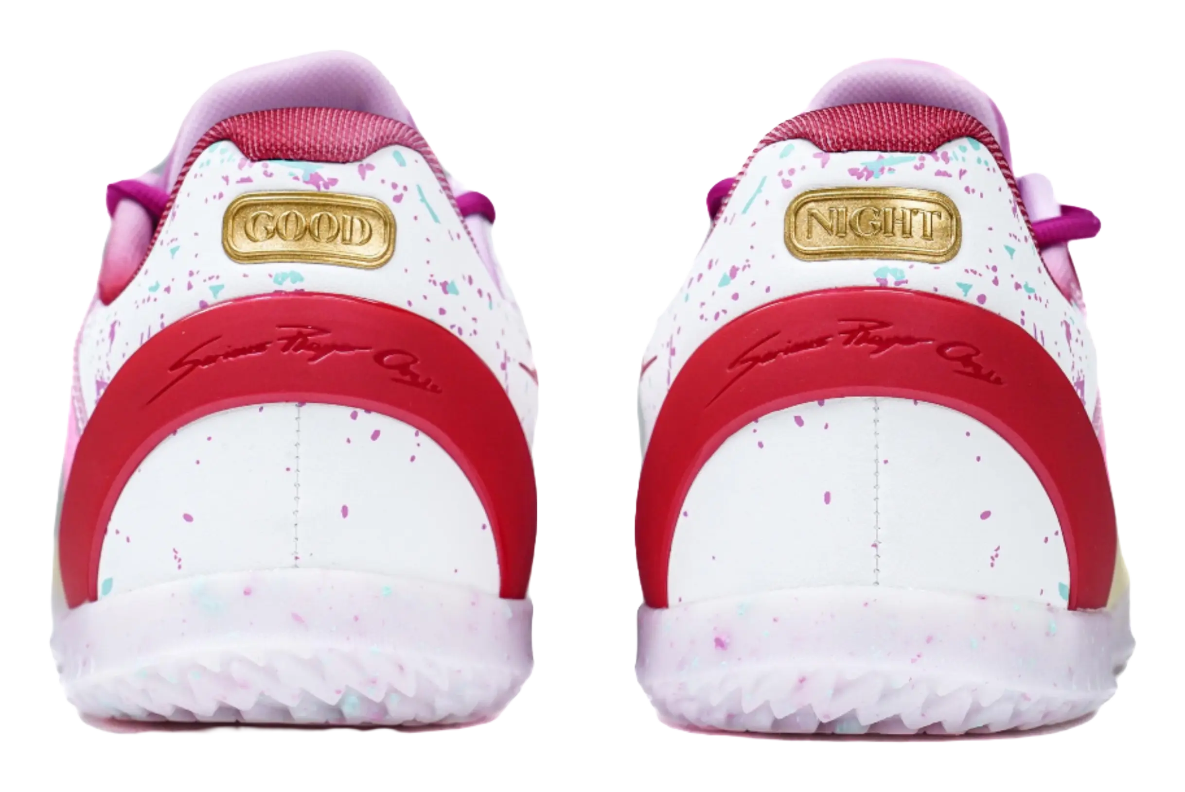 Serious Player Only Player 1 Slip Resistant Low Top Basketball Shoes Men's White Pink - Image 5