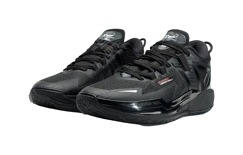 XTEP Cushioning, Slip Resistant, And Abrasion Resistant Low Top Basketball Shoes Mens Black Sun Red - Image 4