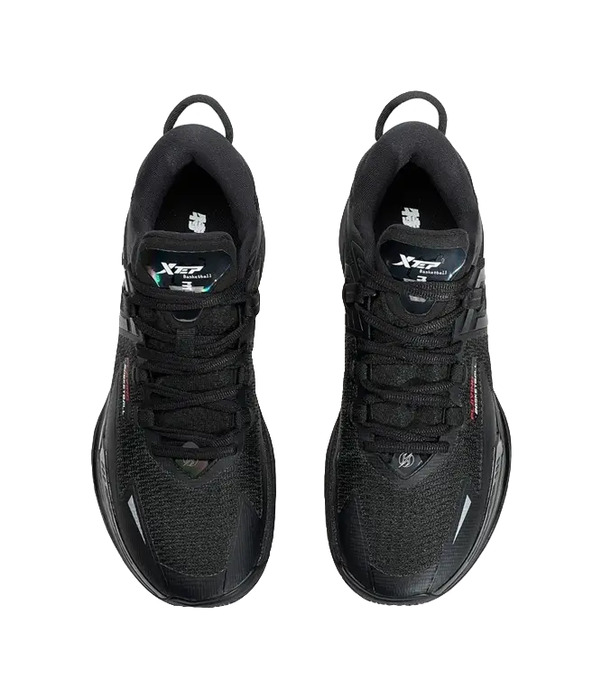 XTEP Cushioning, Slip Resistant, And Abrasion Resistant Low Top Basketball Shoes Mens Black Sun Red - Image 5