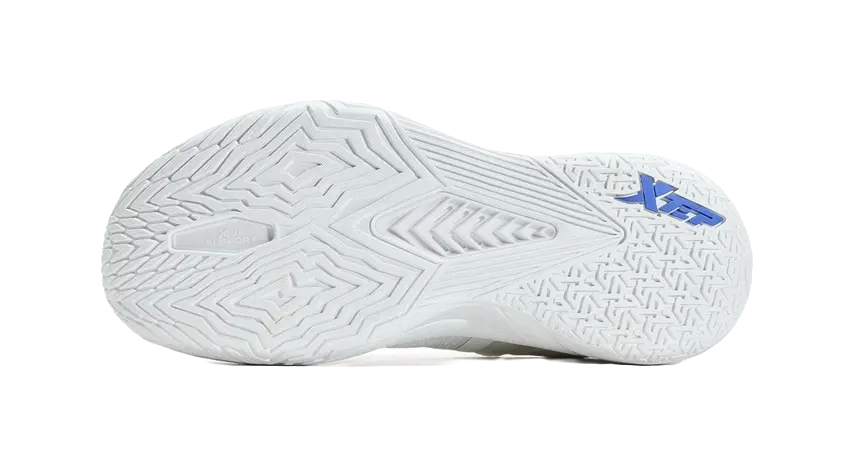 XTEP Spirit 3.0 Cushioning, Slip Resistant, Abrasion Resistant Coverage Low Top Basketball Shoes Mens White Blue - Image 7